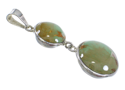 Southwestern Authentic Sterling Silver And Turquoise Slide Pendant WX58687